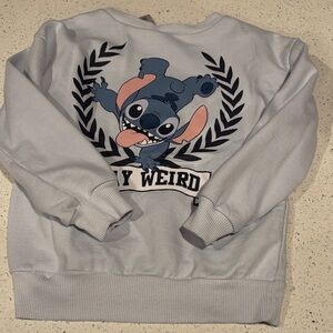 Disney Gray Sweatshirt with Stitch Graphic